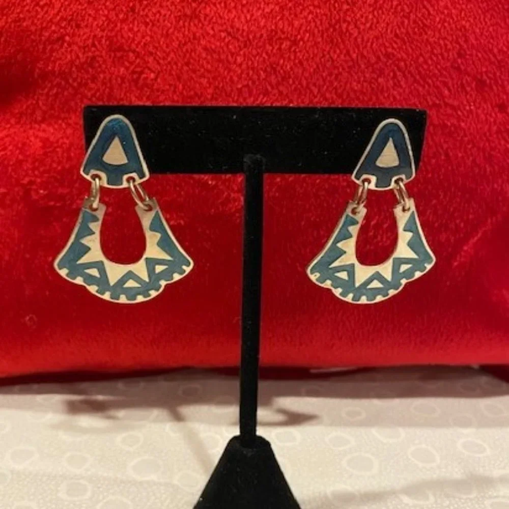 VTG Silver Hopi Nathan Fred Sr. Hopicrafts Earrings